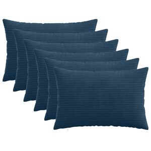 vidaXL Kissenbezug 6 stk. HEERLEN Marineblau 30 x 50 cm Cord
