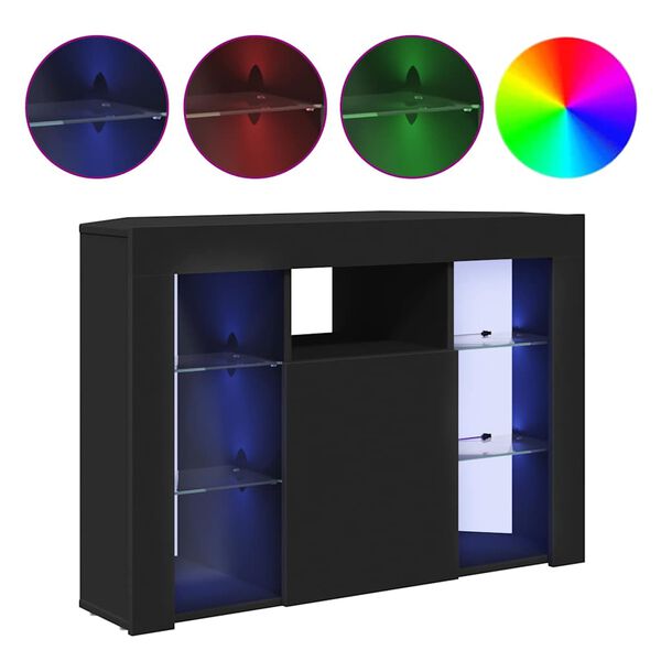 vidaXL Eck-LED-TV-Schrank Schwarz 100x40x68cm Holzwerkstoff