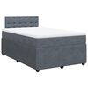 vidaXL Boxspringbett mit Matratze Dunkelgrau 120x190 cm Samt