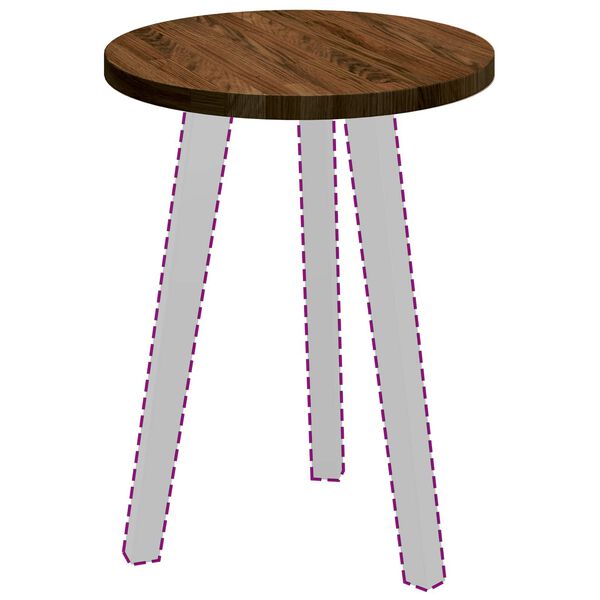 vidaXL Tischplatte Braun Ø 40 x 2.5 cm Massives Eichenholz