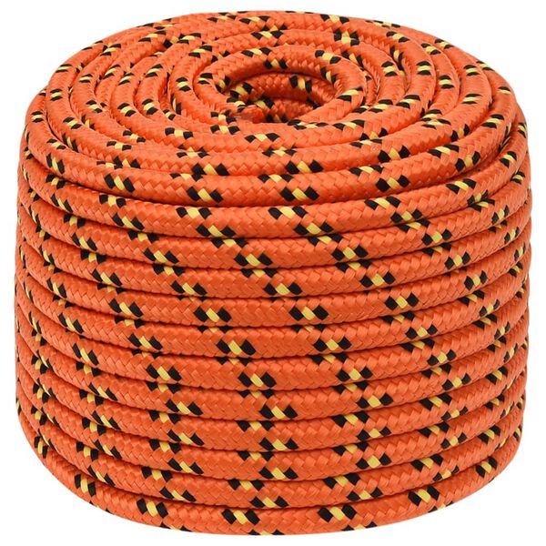 vidaXL Bootsseil Orange 12 mm 100 m Polypropylen