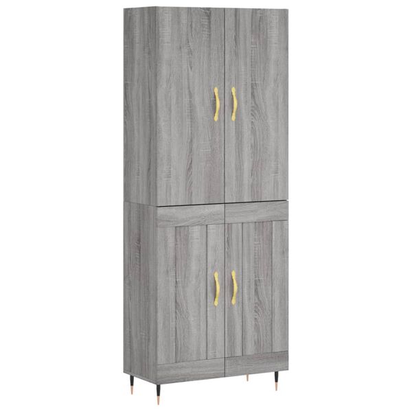 vidaXL Highboard Grau Sonoma 69,5x34x180 cm Holzwerkstoff