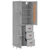 vidaXL Highboard Betongrau 69,5x34x180 cm Holzwerkstoff