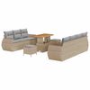 vidaXL Gartensofa-set mit Kissen mit Speicher 10 pcs Beige Poly-Rattan