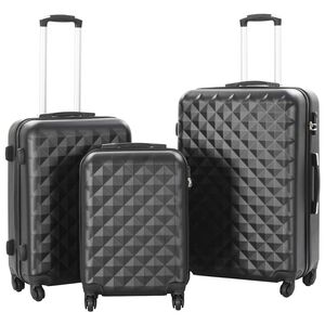 vidaXL Hartschalen-Trolley-Set 3 Stk. Schwarz ABS