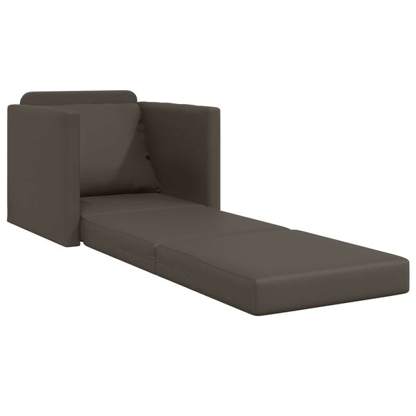 vidaXL Schlafsofa 60cm Grau Kunstleder