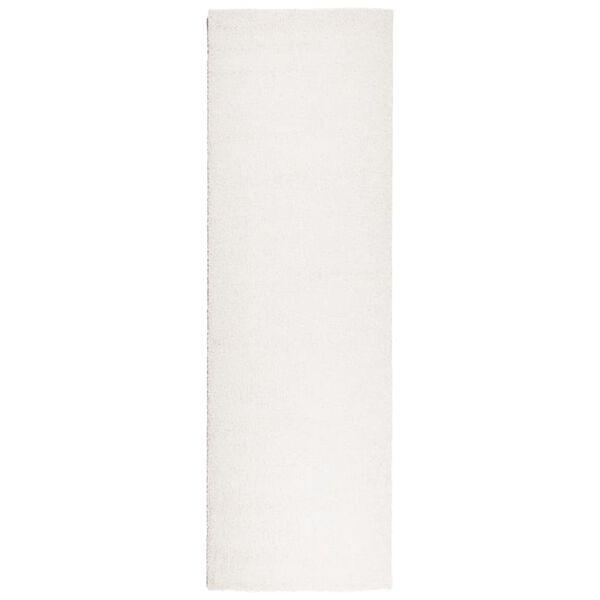 vidaXL Teppich Shaggy Hochflor Modern Creme 80x250 cm