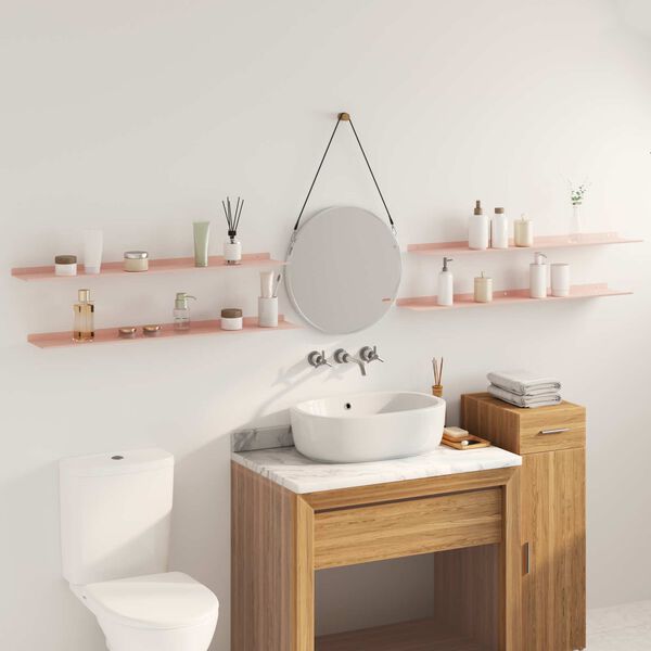 vidaXL Schwebendes Regal 4 pcs Rosa 100 x 18 x 2,5 cm Stahl