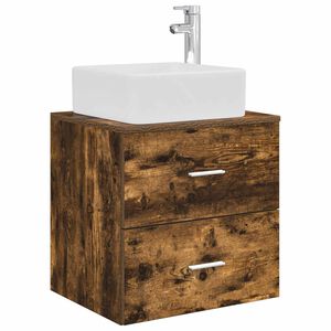 vidaXL Wandmontierte Waschtisch Ger&auml;ucherte Eiche 49,5 x 41 x 63 cm