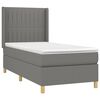 vidaXL Boxspringbett mit Matratze & LED Dunkelgrau 100x200 cm Stoff