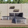 vidaXL 5-tlg. Garten-Lounge-Set mit Kissen Weiß Stahl