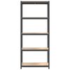 vidaXL Regale mit 5 Böden 2 Stk. Anthrazit Stahl & Holzwerkstoff