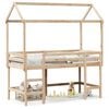 vidaXL Hochbett mit Leiter und Dach 90x190 cm Massivholz Kiefer