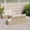 vidaXL Gartensofa-set mit Kissen 6 pcs Beige Poly-Rattan