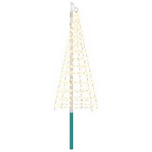 vidaXL Weihnachtsbaum-Lichterkette mit Erdspie&szlig; und Fahnenmast 180 cm