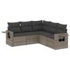 vidaXL 5-tlg. Garten-Sofagarnitur mit Kissen Grau Poly Rattan