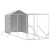 vidaXL Outdoor-Hundezwinger mit Dach Silbern 2x6x2,5m Verzinkter Stahl
