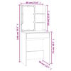 vidaXL LED-Schminktisch mit Schrank Betongrau Holzwerkstoff