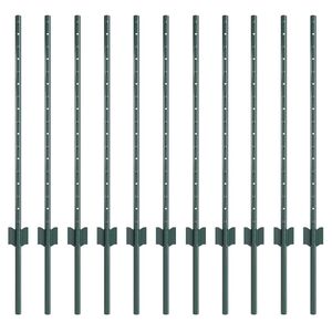 vidaXL Eingebetteter Zaunpfosten 11 Stk. Gr&uuml;n 120 cm