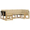 vidaXL Outdoor-Sofagarnitur mit Kissen 6 pcs Wei&szlig; und Beige