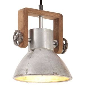 vidaXL H&auml;ngelampe Industriestil 25 W Silbern Rund 19 cm E27