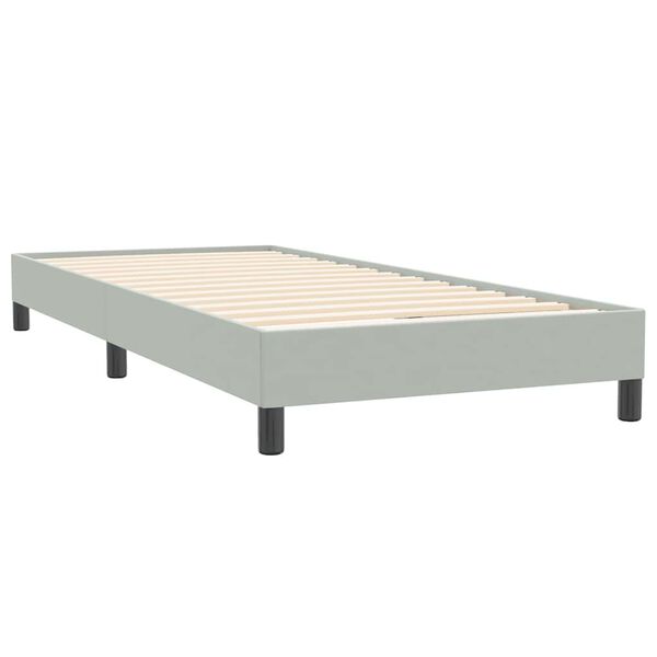 vidaXL Boxspringbett mit Matratze Hellgrau 90x220 cm Samt