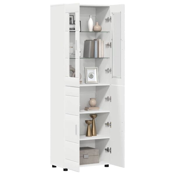 vidaXL Highboard mit Regal FLORIN Wei&szlig; 60 x 35 x 182 cm Holzwerkstoff
