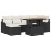 vidaXL Garten-Sofa-Set 7 stk. Schwarz und Creme