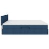 vidaXL Bett mit Stauraum und LED mit Matratze Blau 200 x 200 cm Stoff