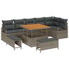 vidaXL Garten-Sofa-Set mit Kissen mit Speicher mit Kissen 9 pcs Grau