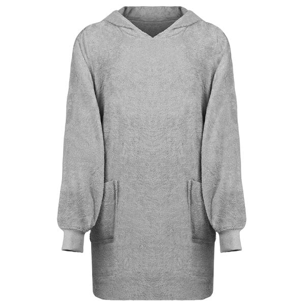 vidaXL Decken-Hoodie KINN Grau L Baumwolle