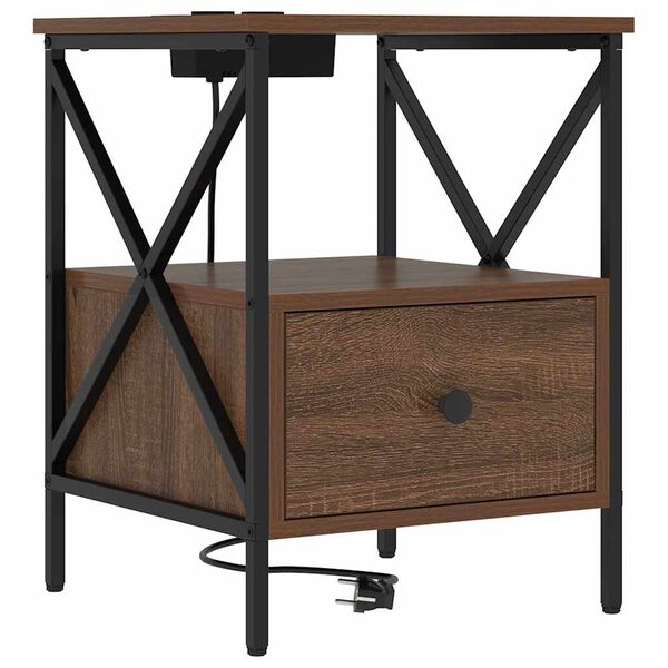 vidaXL Nachttisch Braun Eichen-Optik 41,5 x 40,5 x 55 cm Holzwerkstoff