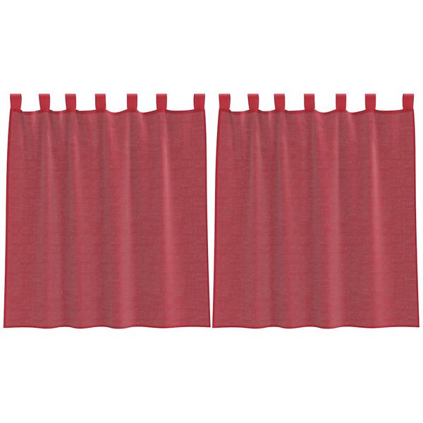 vidaXL Voile Vorhänge mit Schlaufen 2 Stk. Weinrot 140x140 cm
