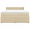 vidaXL Boxspringbett mit Matratze Creme 180x200 cm Stoff