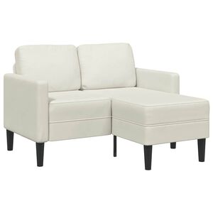 vidaXL 2-Sitzer-Sofa mit Chaiselongue L-Form Creme 125 cm Samt