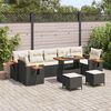 vidaXL Gartensofa-set mit Kissen 10 pcs Schwarz und Creme