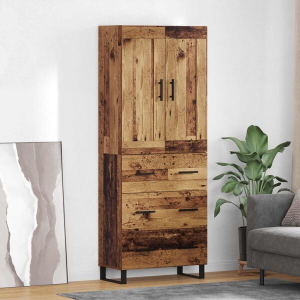 vidaXL Highboard Altholz 69,5 x 34 x 180 cm Holzwerkstoff