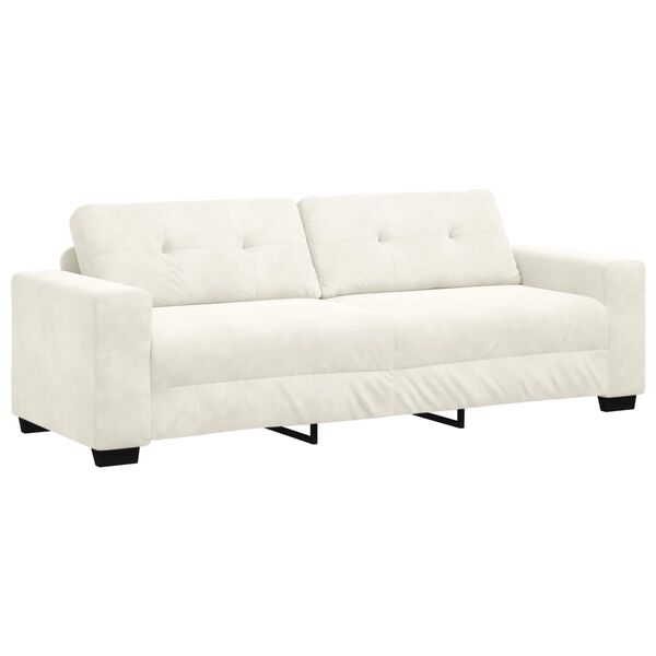 vidaXL 3-Sitzer Sofa Creme 180 cm Samt