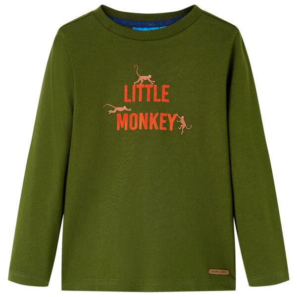 Kinder-Langarmshirt Dunkles Khaki 116