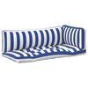 vidaXL Kissen f&uuml;r drau&szlig;en 3 pcs Blau und Wei&szlig; 103 x 58 x 10 cm Stoff