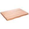 vidaXL Waschtischplatte Hellbraun 80x60x(2-6) cm Massivholz Behandelt