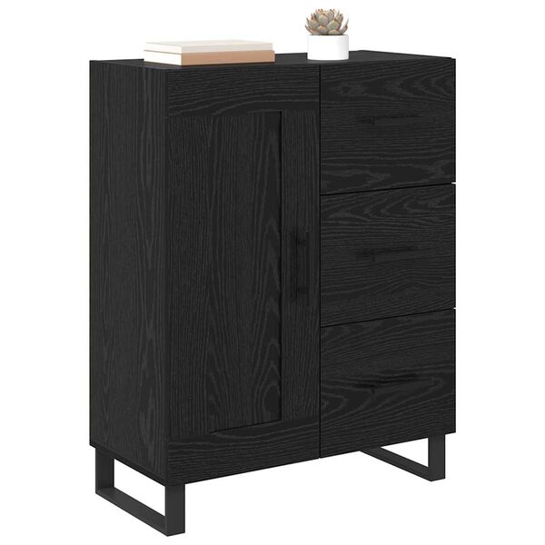 vidaXL Sideboard mit Schubladen Schwarz Eichen-Optik 69,5 x 34 x 90 cm