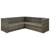vidaXL 4-tlg. Garten-Lounge-Set mit Auflagen Poly Rattan Grau