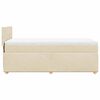 vidaXL Boxspringbett mit Matratze Creme 80x200 cm Stoff