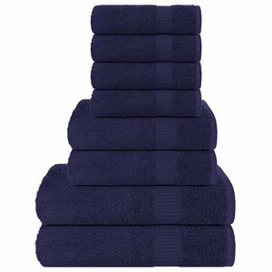 vidaXL 8-tlg. Handtuch-Set FROGN Marineblau 360 g/m&sup2;