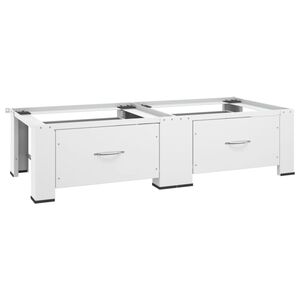 vidaXL Doppel-Untergestell f&uuml;r Waschmaschine und Trockner Wei&szlig;