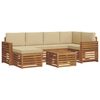 vidaXL Sofagarnituren 7 pcs Natur und Beige Massivholz Akazie