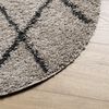 vidaXL Shaggy-Teppich PAMPLONA Hochflor Modern Beige Anthrazit Ø 240cm