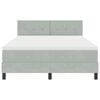 vidaXL LED Boxspringbett mit Matratze Hellgrau 160 x 200 cm Samt