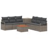 vidaXL Sofa Set 8 stk. Grau und Dunkelgrau Polyrattan und Stahl